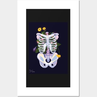 ribcage- flowers Posters and Art